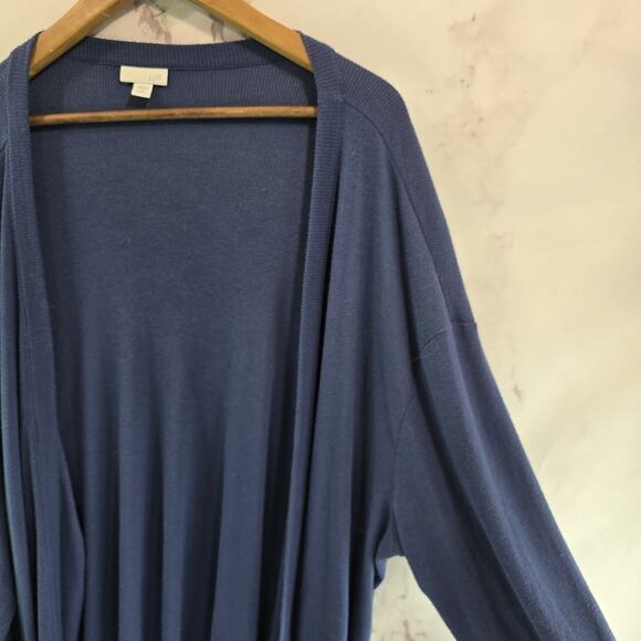 J Jill Cardigan Womens 3X Blue Sweater Open Front Lightweight Jewell Tone - Picture 10 of 11